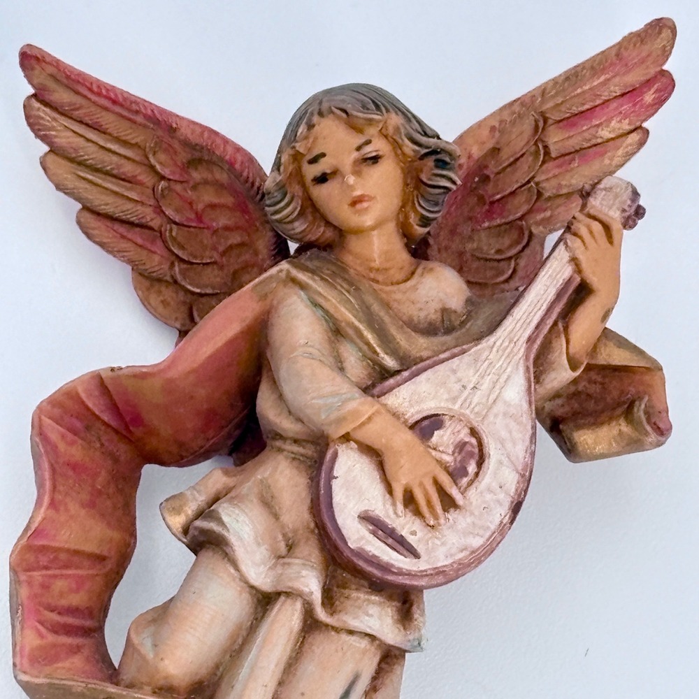 Fontanini 670 Angel Ornament Vintage Depose Italy Figurine Mandolin Player - Picture 2 of 11
